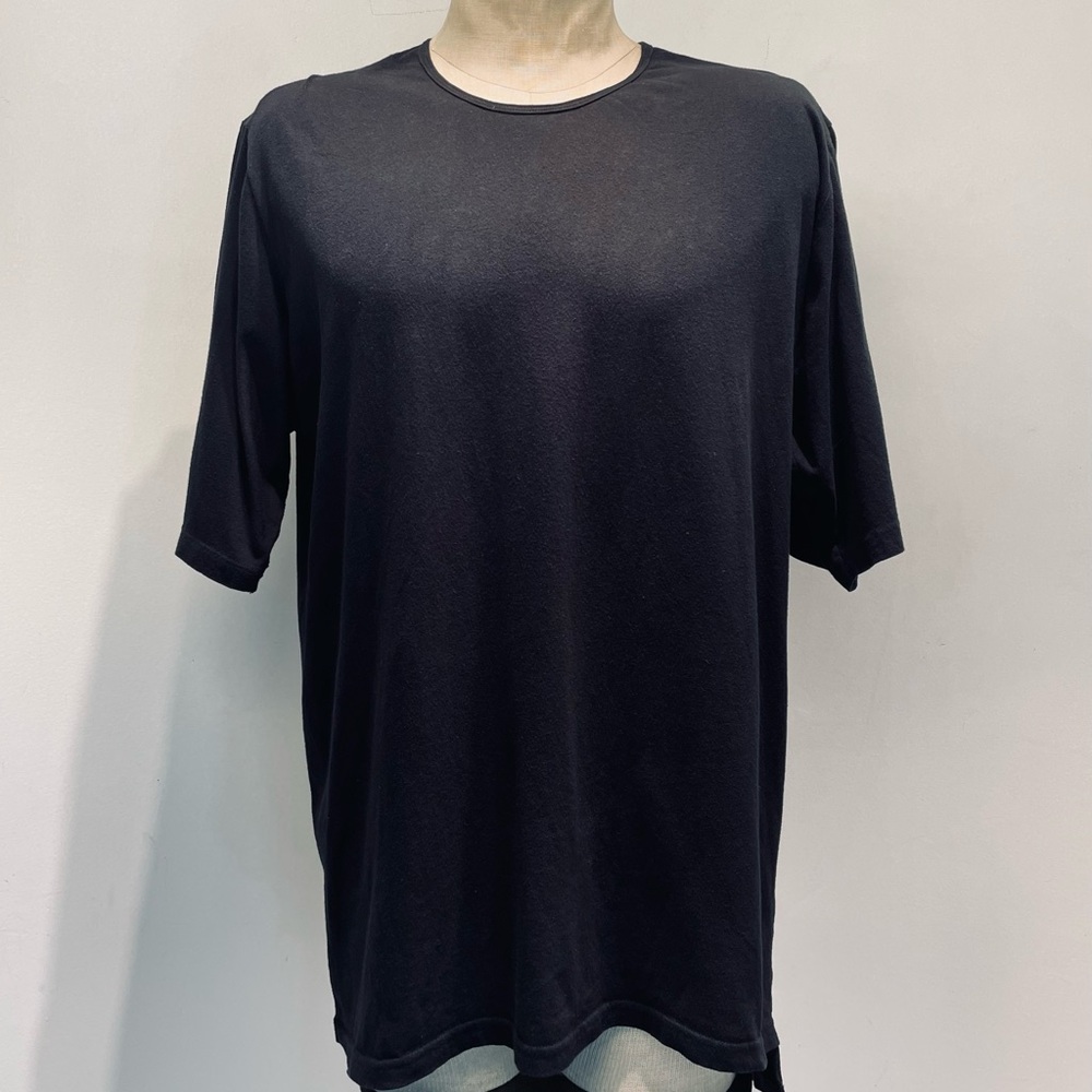 Oversize crewneck cotton t-shirt with layered open back